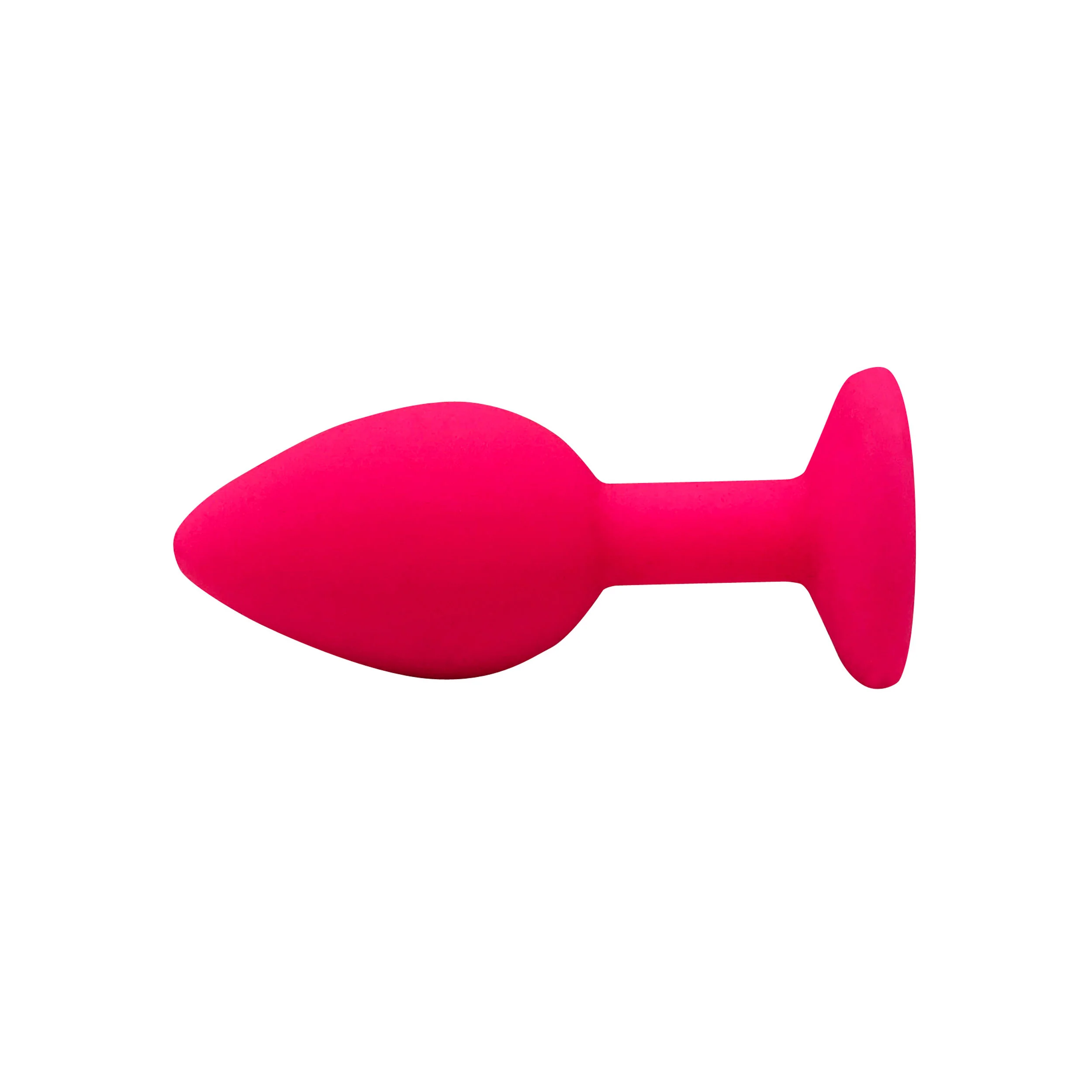 Fetish Pleasure Play Small Pink Silicone Red Jewel Butt Plug - Image 2