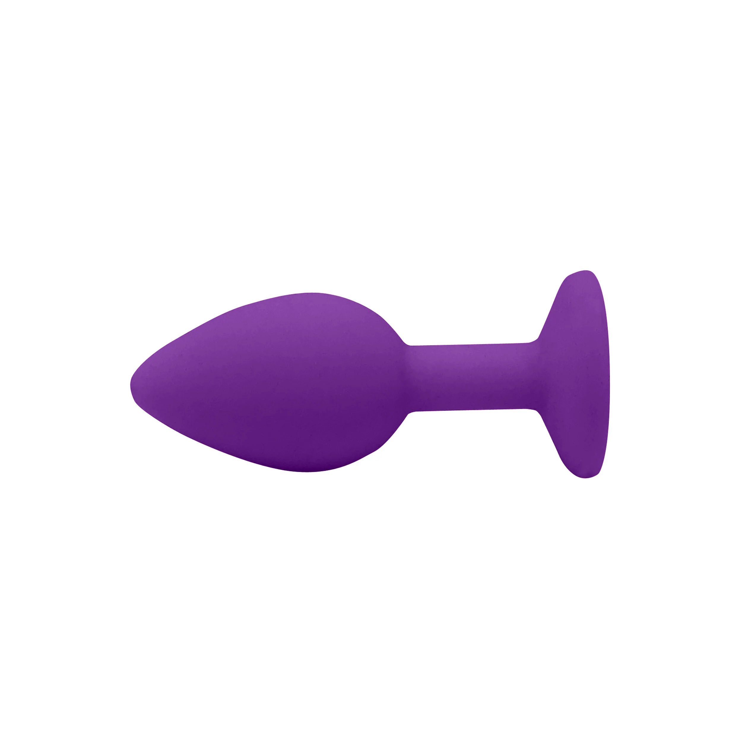 Fetish Pleasure Play Small Purple Silicone Black Jewel Butt Plug - Image 2