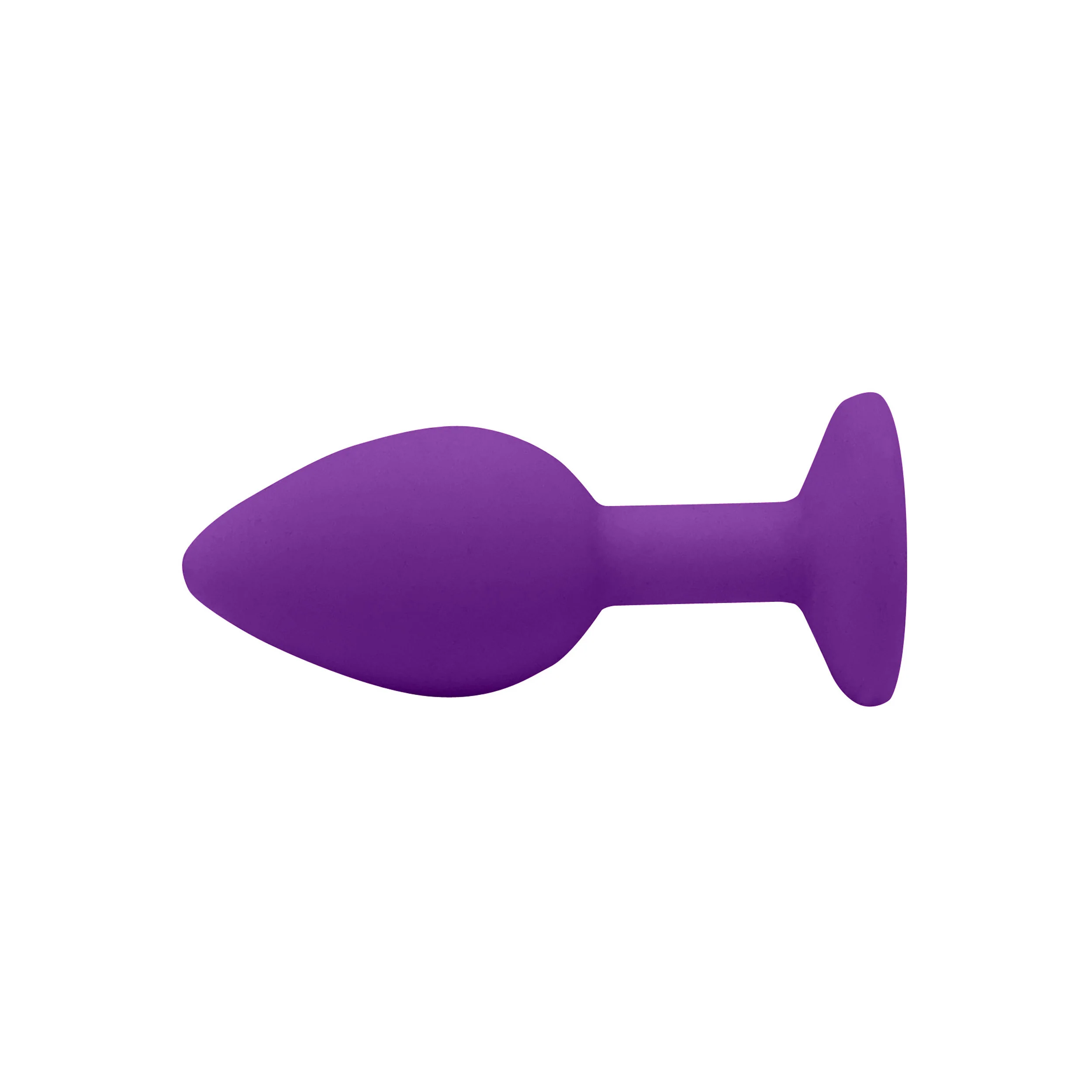 Fetish Pleasure Play Small Purple Silicone Red Jewel Butt Plug - Image 2