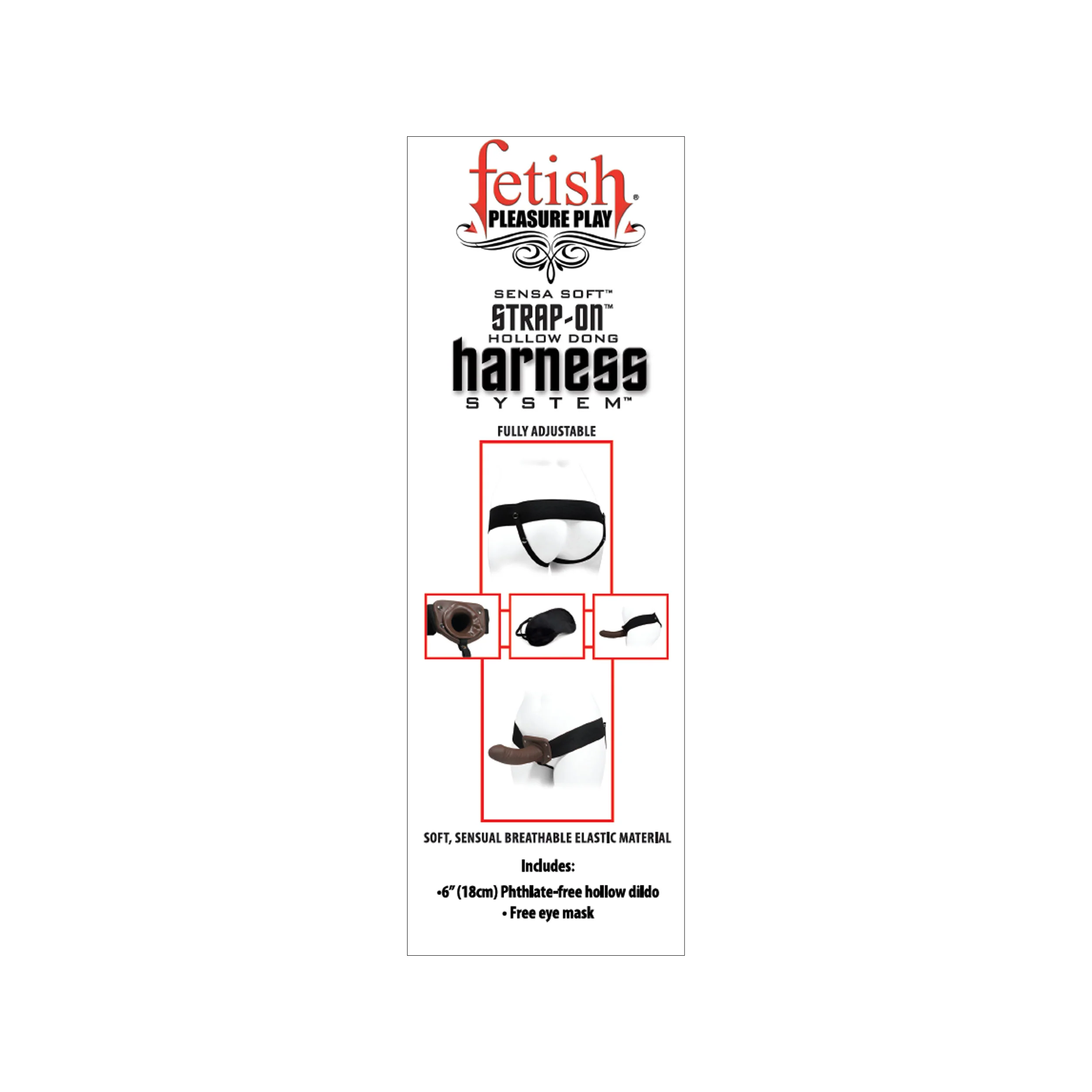 Fetish Pleasure Play Strap-On Harness System w/6" Dong- Brown - Image 4