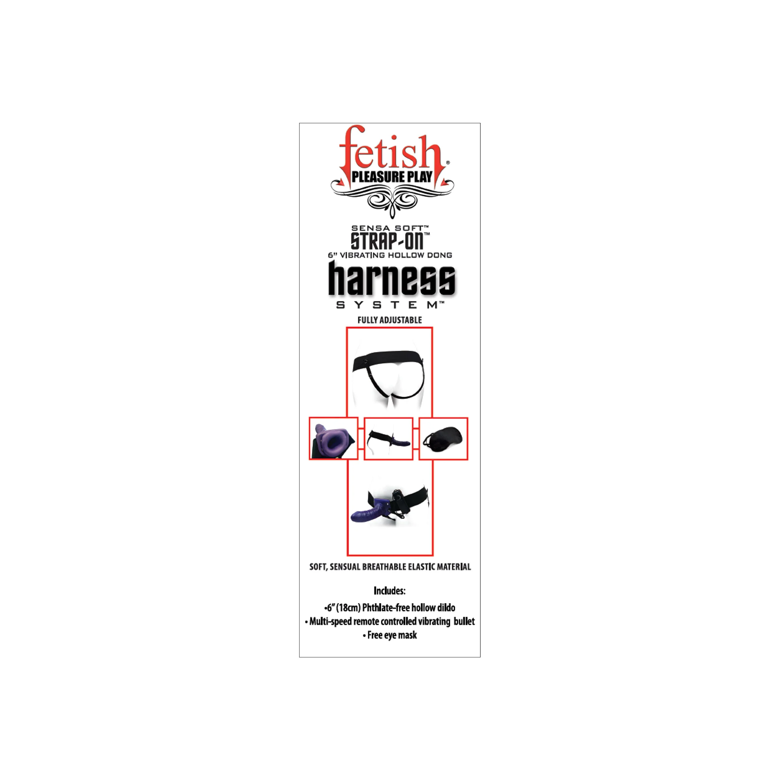 Fetish Pleasure Play Strap-On Harness System w/6" Vibrating Dong- Purple - Image 3