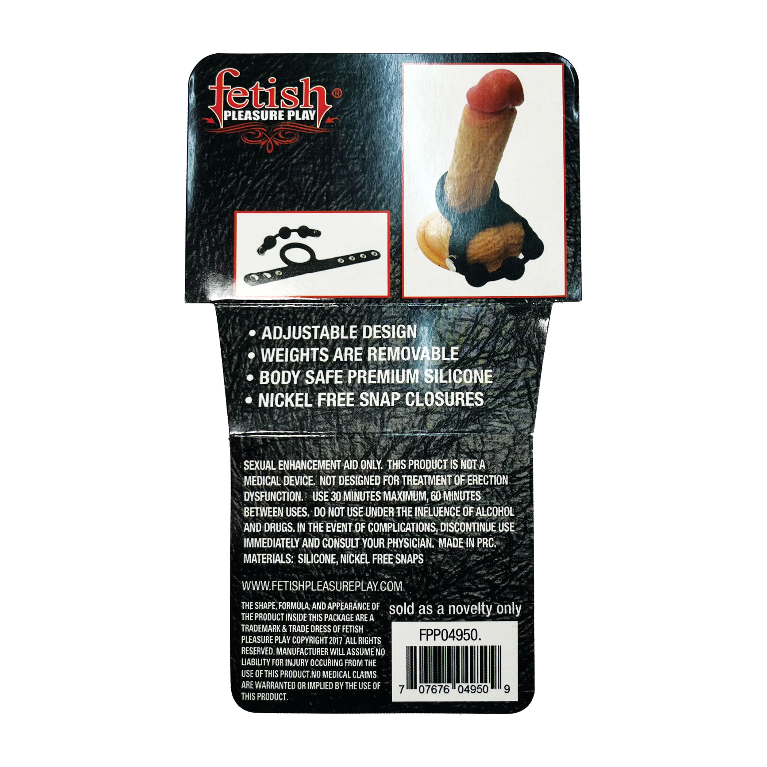 Fetish Pleasure Play Weighted Ball Stretcher w/Cock Ring - Image 4