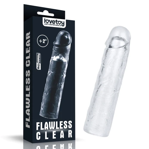 Flawless Clear Penis Sleeve, Add 2 Inches