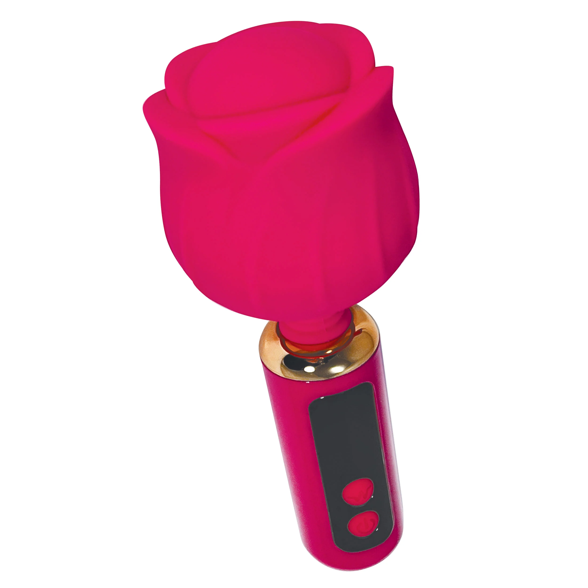 Glitter Gems Rose Vibrator Wand in Pink - Image 3
