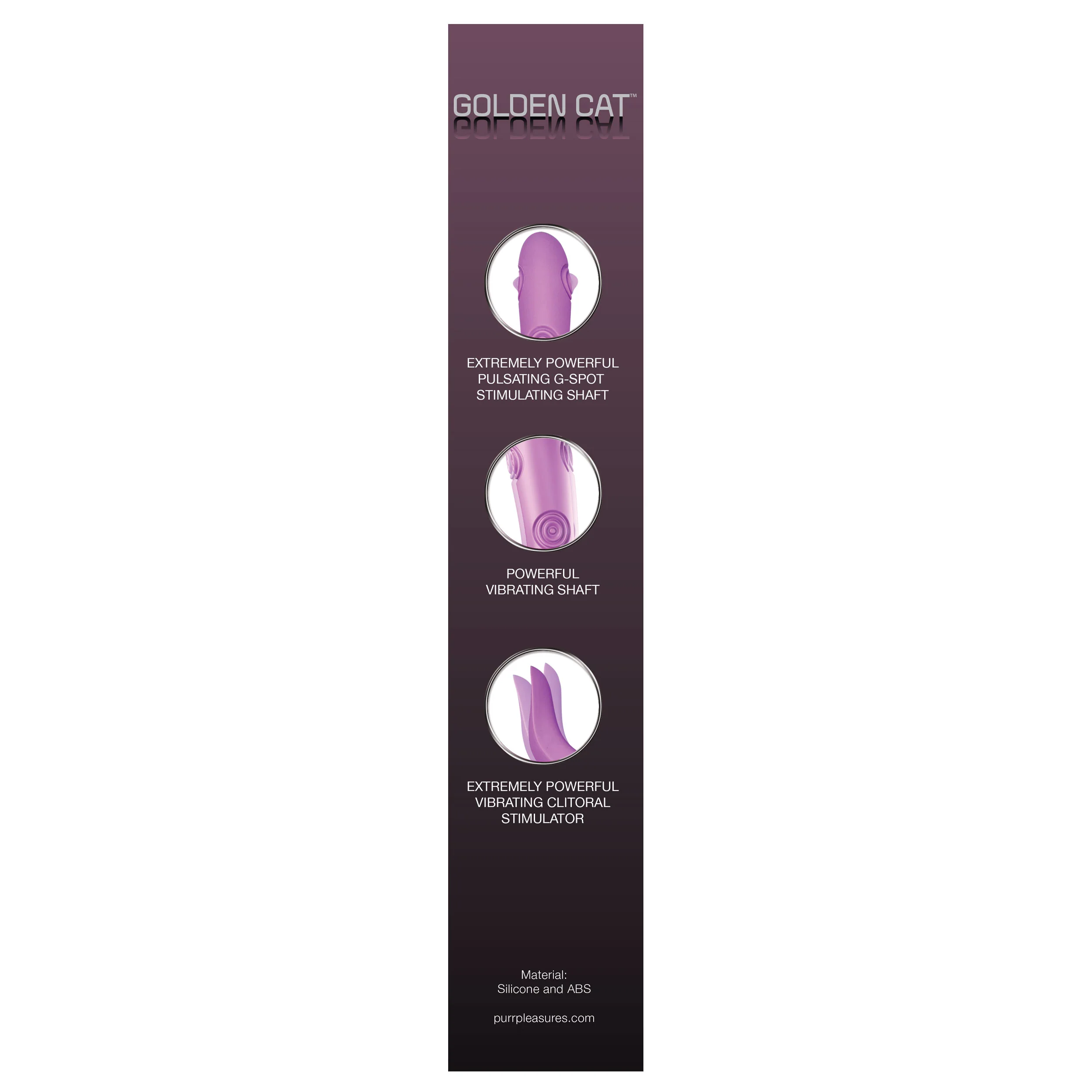 Golden Cat Vibrating Rabbit Personal Massager - Plum - Image 11