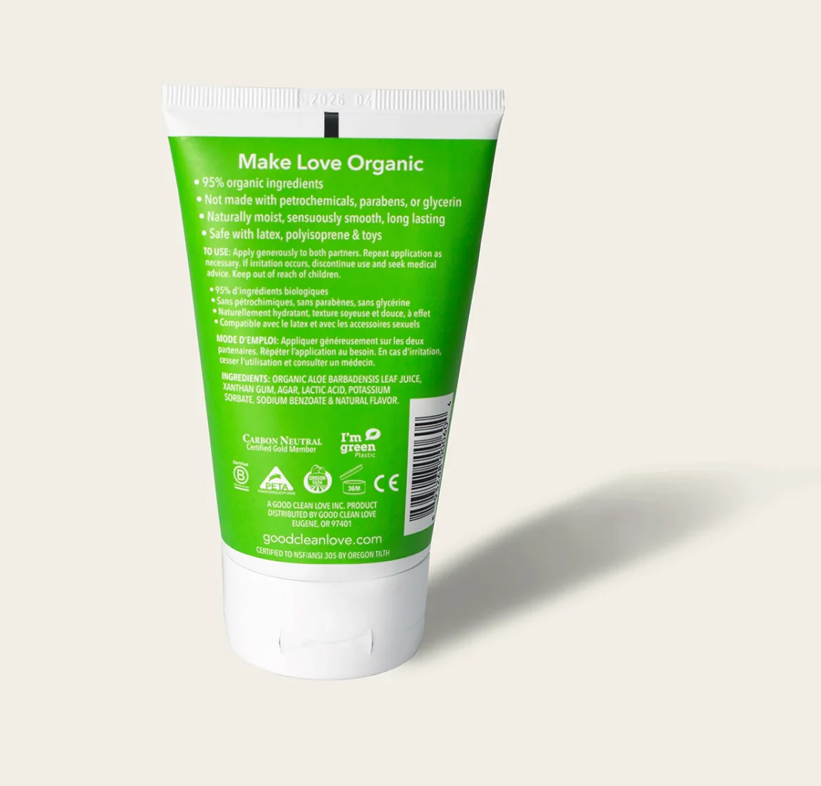 GOOD CLEAN LOVE ALMOST NAKED ORGANIC PERSONAL LUBRICANT - 4OZ - Image 2