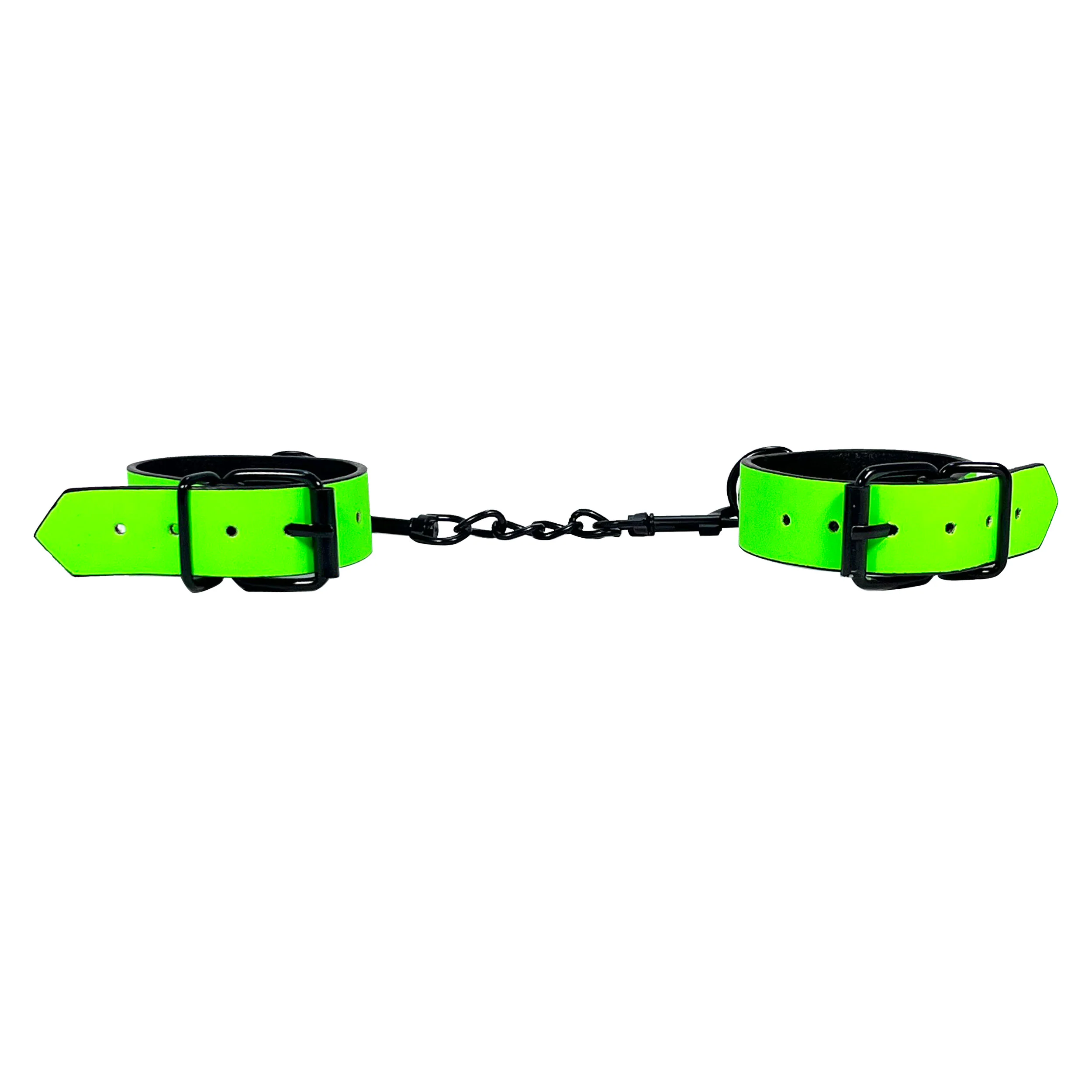 Green Glow in the Dark Wrist Restraints by Fetish Pleasure Play - Image 3