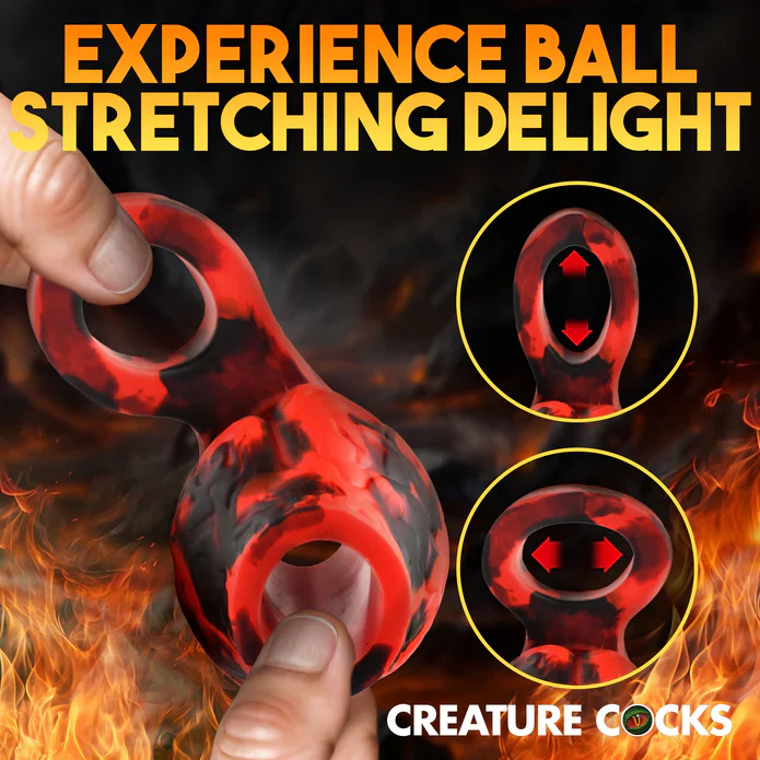 Hell Hound Silicone Penis Sleeve + Ball Stretcher - Medium by Creature Cocks - Image 3