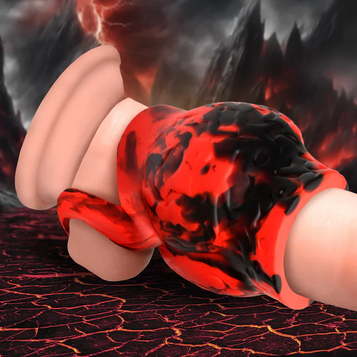 Hell Hound Silicone Penis Sleeve + Ball Stretcher - Medium by Creature Cocks - Image 4