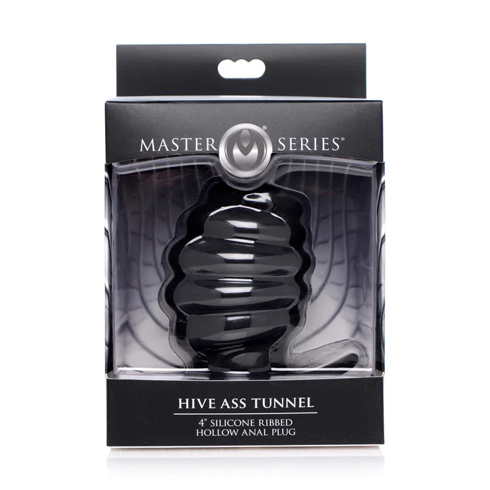 Hive Ass Silicone Ribbed Hollow Anal Plug in Large - Image 6