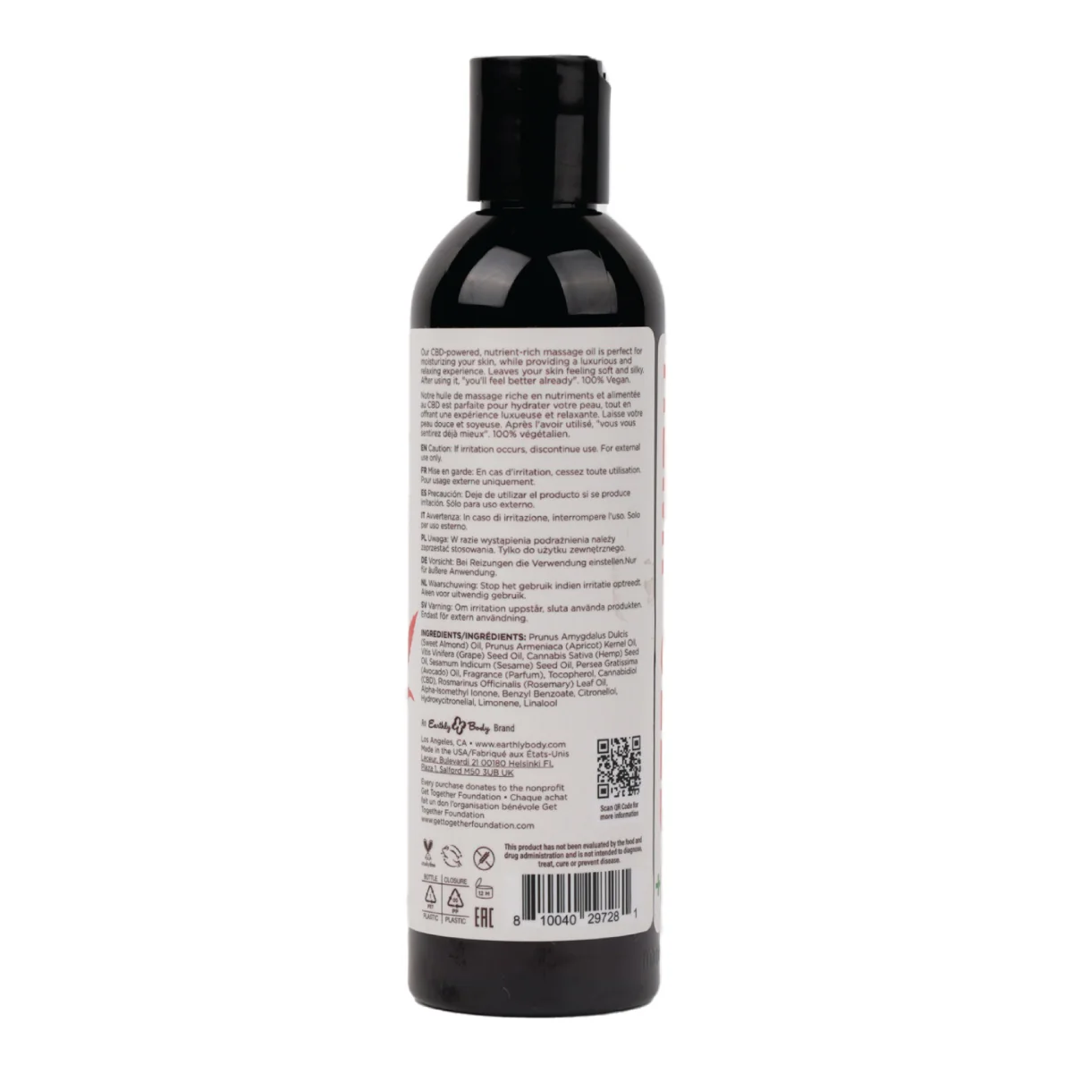 Isle of You Scent Hemp Seed CBD Massage and Body Oil 8oz - Image 2