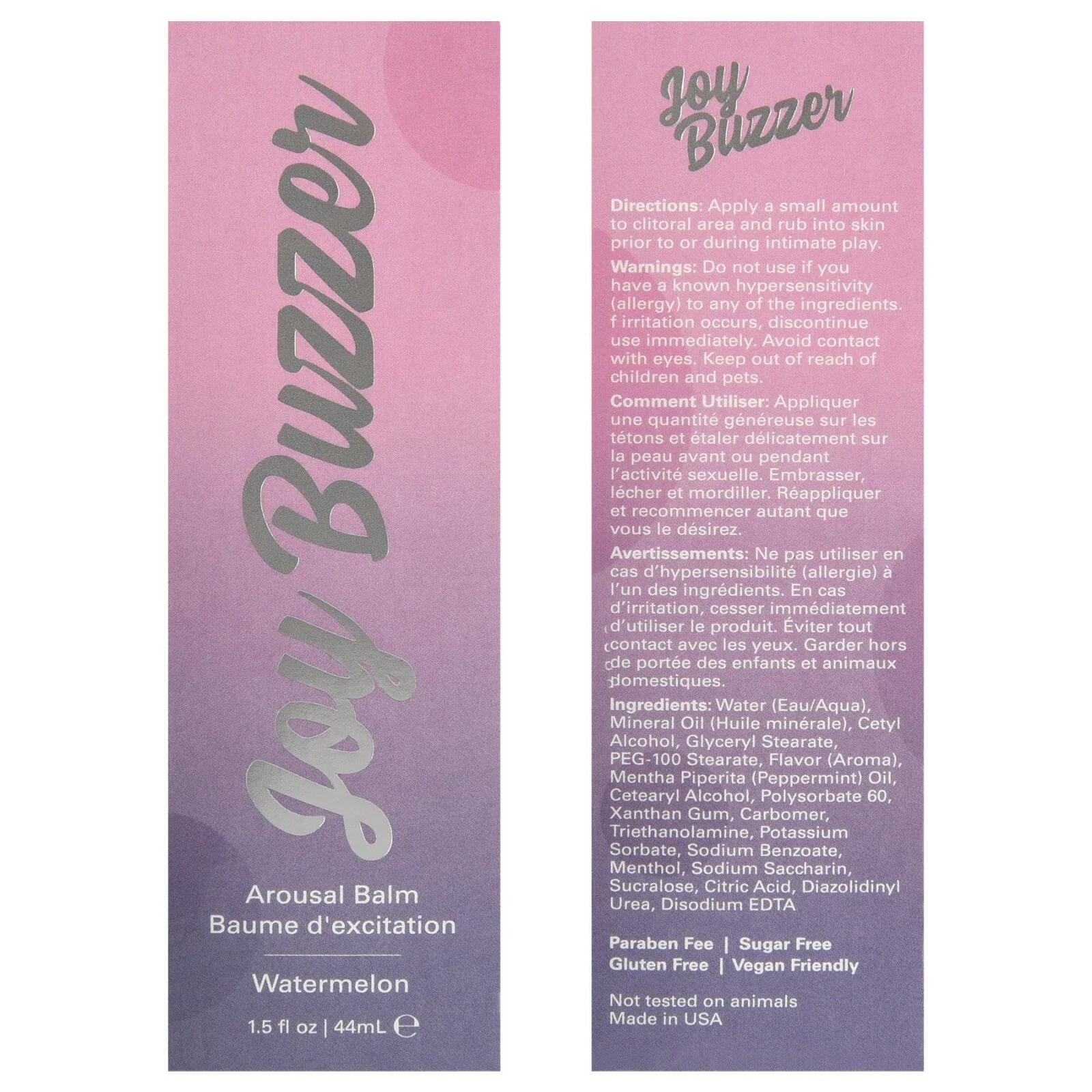 Joy Buzzer Clitoral Arousal Balm in Watermelon Mint 1.5oz - Image 2