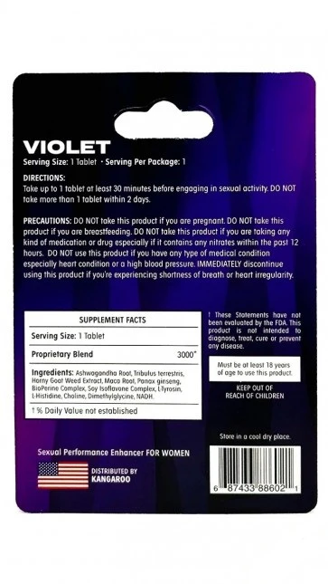 Kangaroo Violet Woman's Libido Enhancer - 1 Pill - Image 2