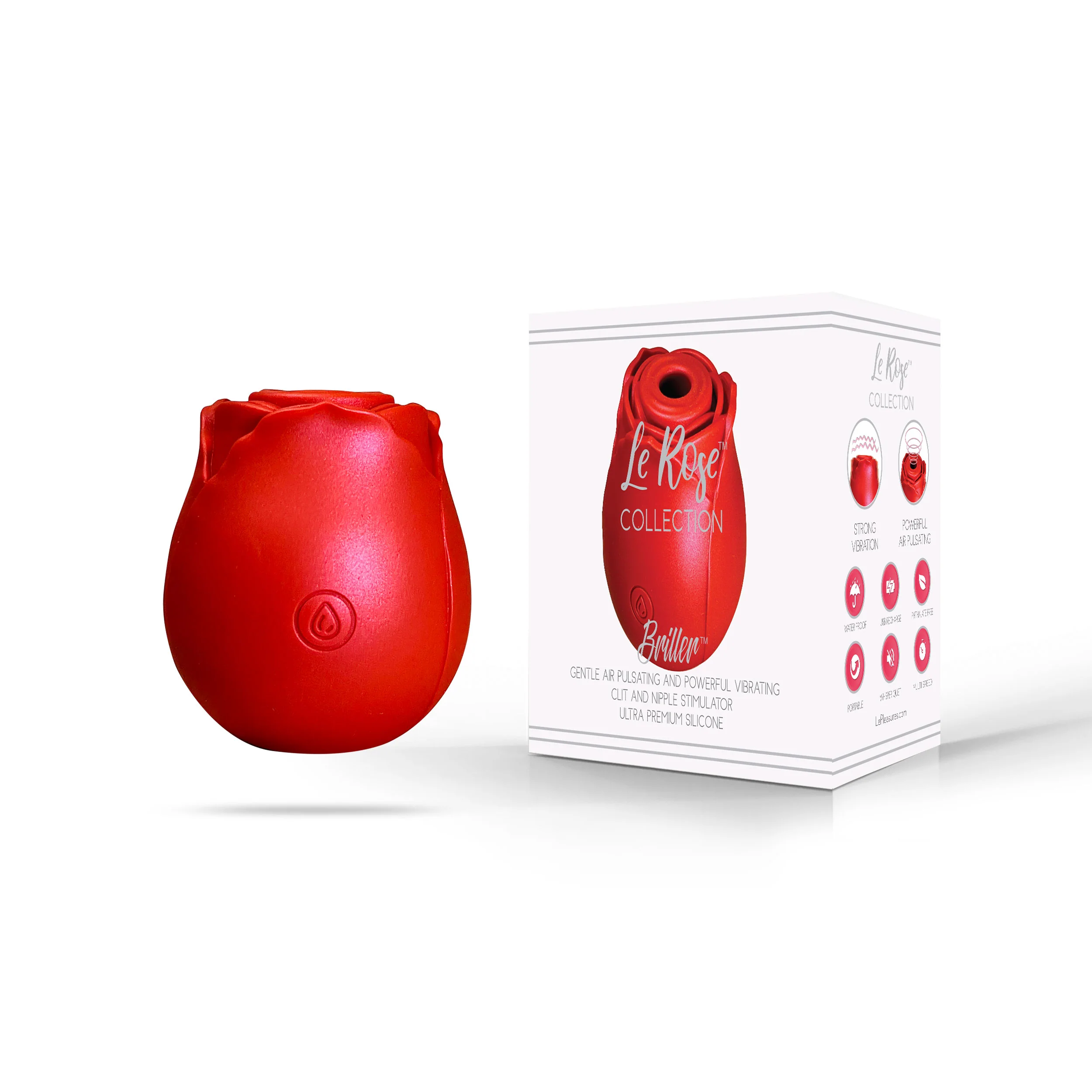 Le Rose Briller Air Pulse Clitoral Vibe in Red Pearl - Image 3