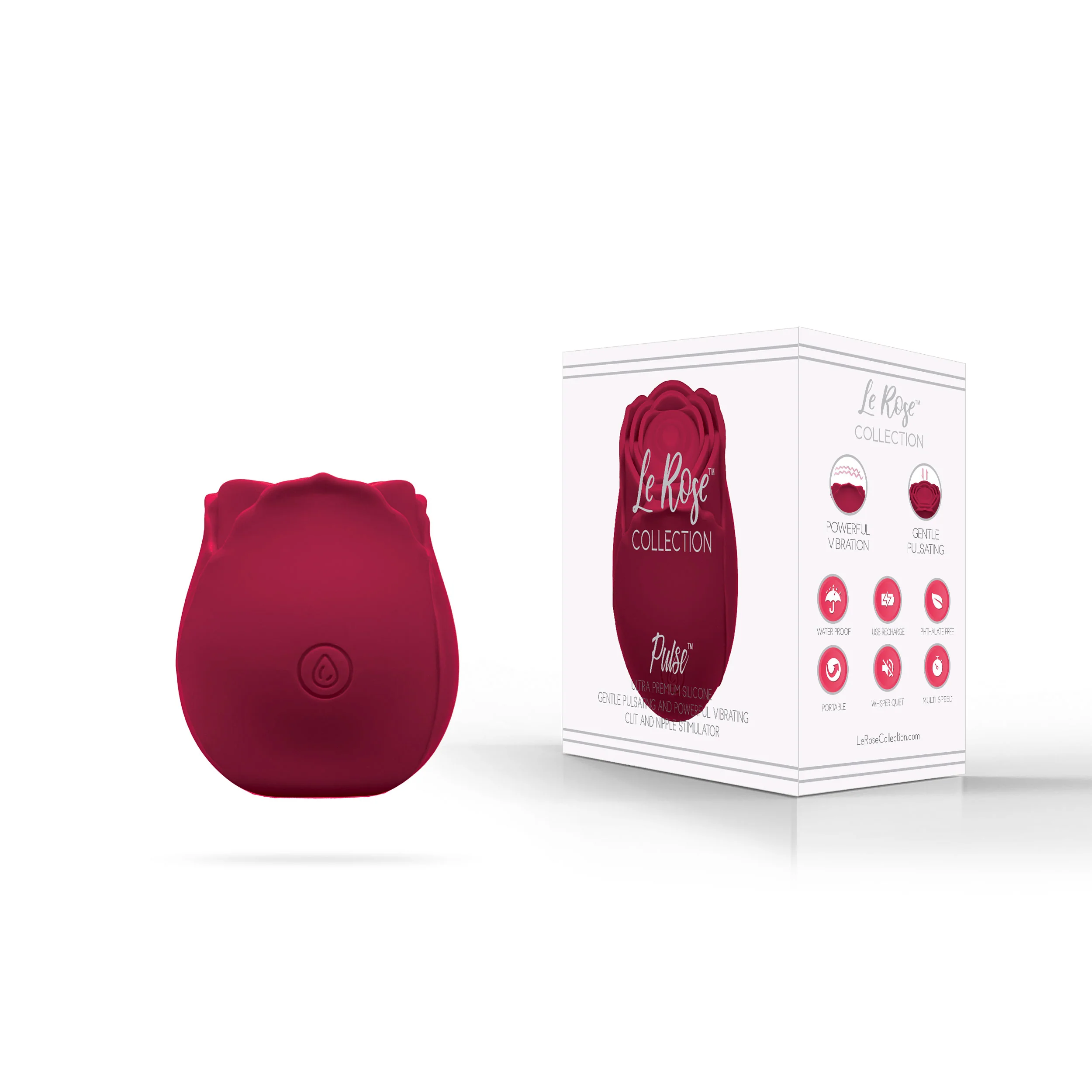Le Rose Collection Pulse Vibrating Clitoral Massager - Cerise - Image 2