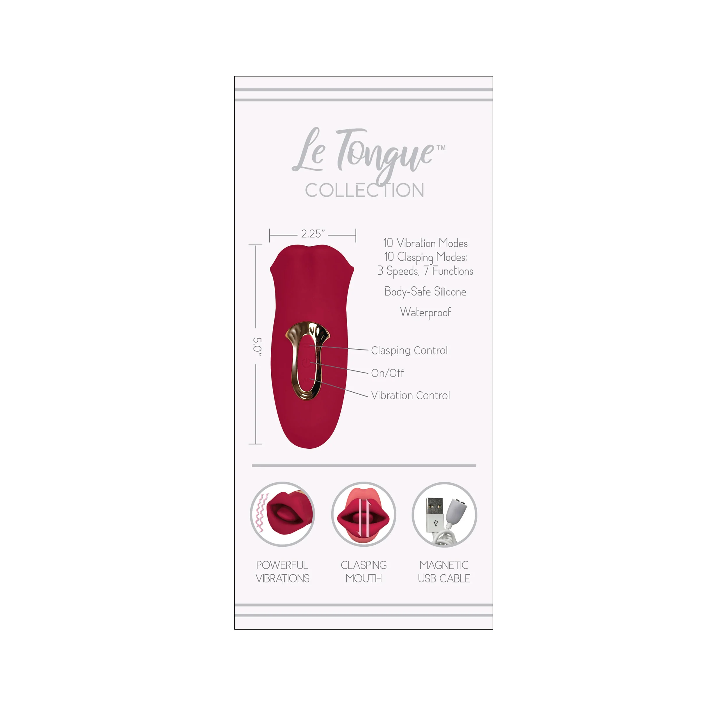 THE LE TONGUE LEVRES VIBRATING TONGUE MASSAGER - RED - Image 4