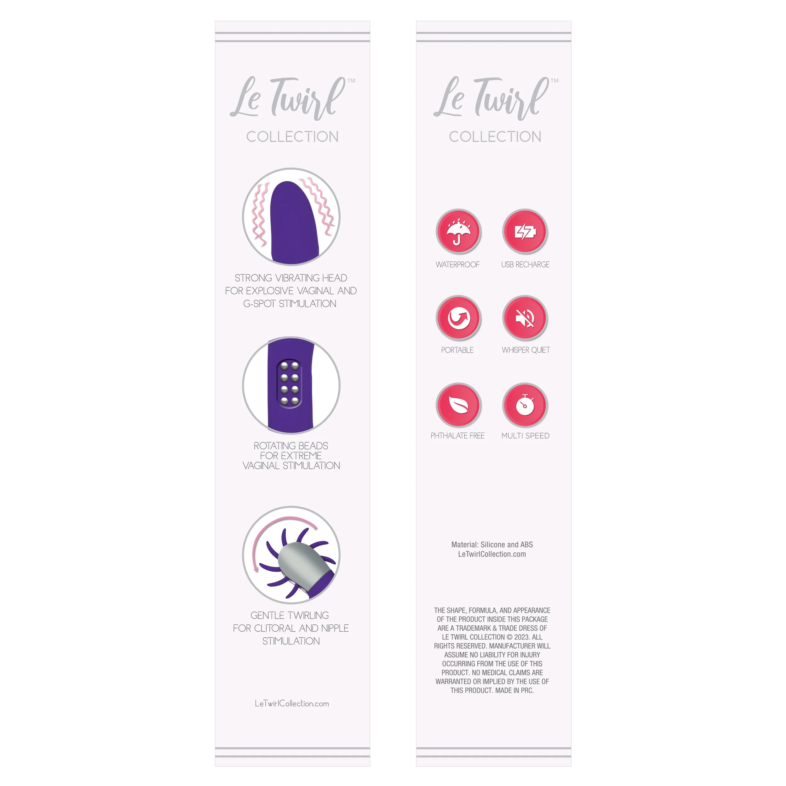 THE LE TWIRL DUAL ACTION RABBIT VIBRATOR - PURPLE - Image 4