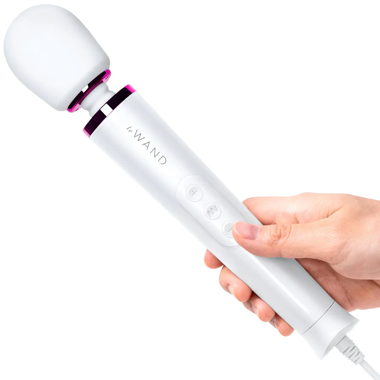 Le Wand Petite Plug-In Massage Wand Vibrator in White - Image 3