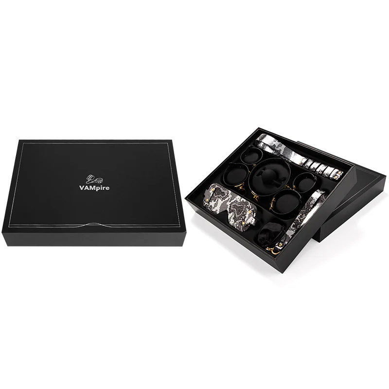 Luxe Bondage Box Set in Black & Silver Snakeskin by Fetish Pleasure Play - Image 14
