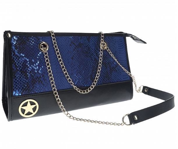 Luxury Traveler Bondage Collection in Blue Faux Snakeskin with Bag - Image 3