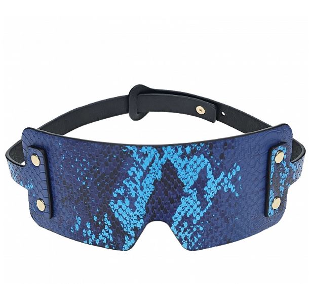 Luxury Traveler Bondage Collection in Blue Faux Snakeskin with Bag - Image 4