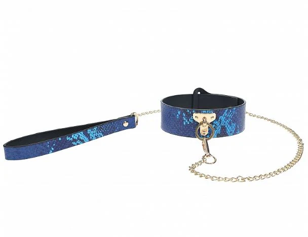 Luxury Traveler Bondage Collection in Blue Faux Snakeskin with Bag - Image 5