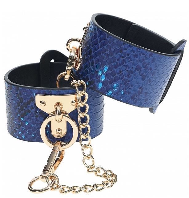 Luxury Traveler Bondage Collection in Blue Faux Snakeskin with Bag - Image 6