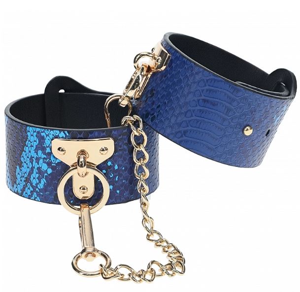 Luxury Traveler Bondage Collection in Blue Faux Snakeskin with Bag - Image 8