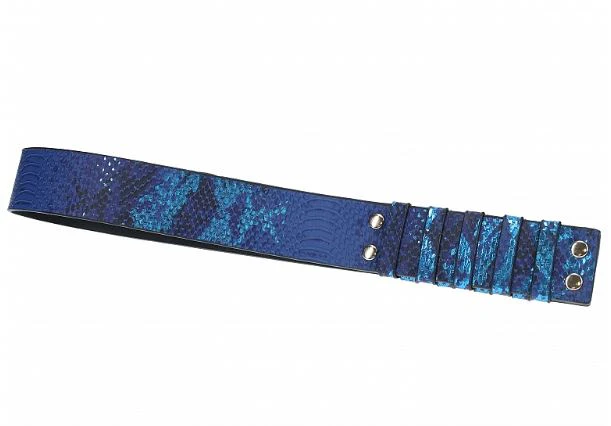 Luxury Traveler Bondage Collection in Blue Faux Snakeskin with Bag - Image 9