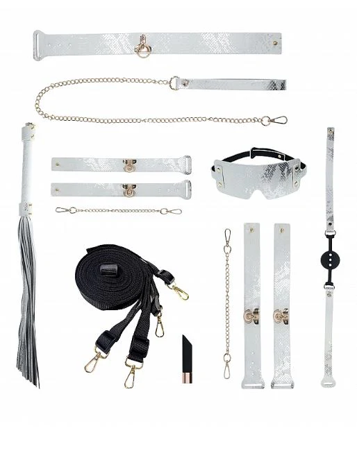 Luxury Traveler Bondage Collection in White Faux Snakeskin with Bag - Image 2