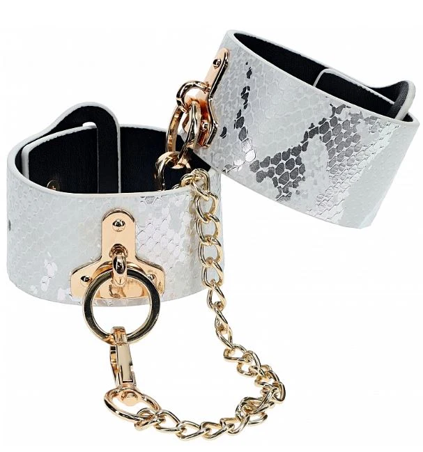 Luxury Traveler Bondage Collection in White Faux Snakeskin with Bag - Image 6