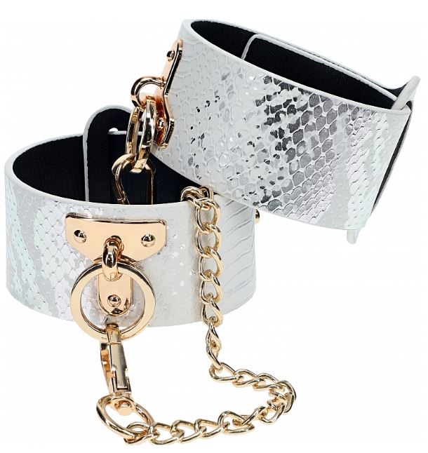 Luxury Traveler Bondage Collection in White Faux Snakeskin with Bag - Image 8