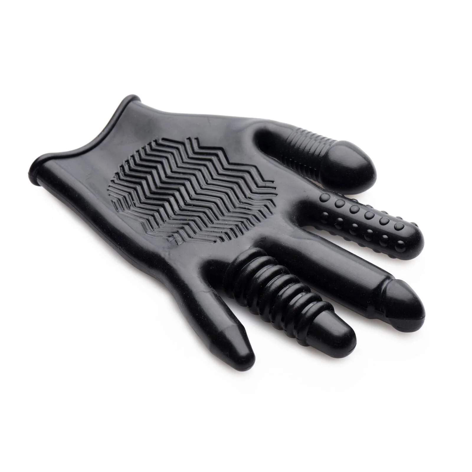 Master Series Pleasure Poker Textured Glove - Black - Image 3