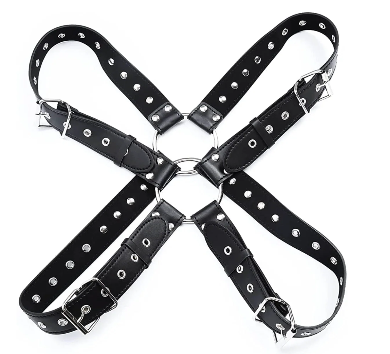 MEN'S BLACK X-STRAP HALF-CHEST BONDAGE HARNESS - Image 5