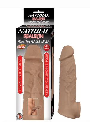 Nasstoys Natural Realskin Vibrating Penis Xtender - Brown - Image 4