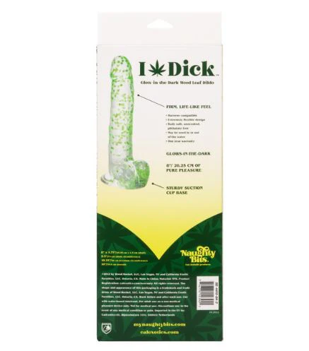 Naughty Bits I Leaf Dick Glow-In-The-Dark Weed Leaf Dildo - Green - Image 3