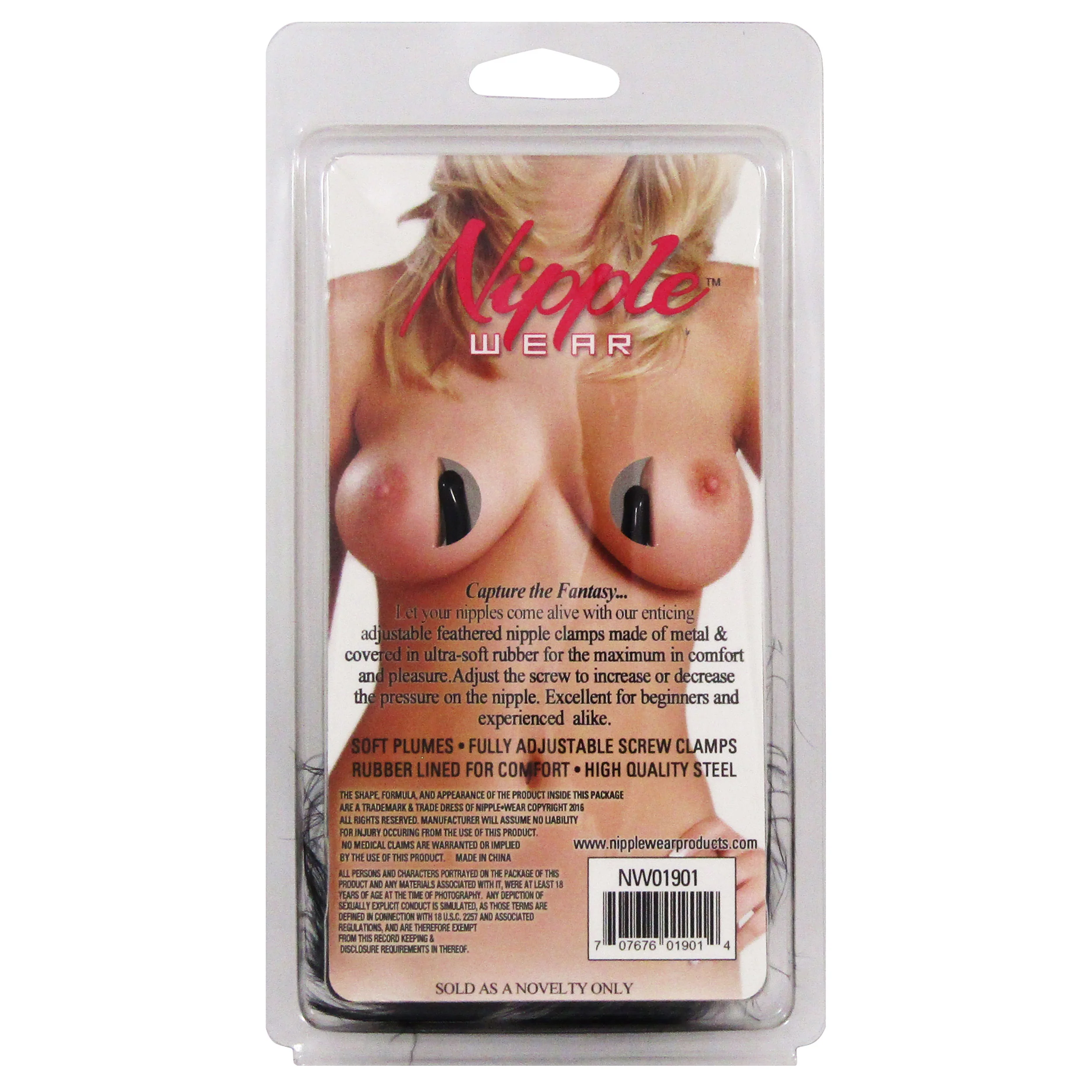 Nipple Wear Black Feathered Nipple Clamps - Image 3