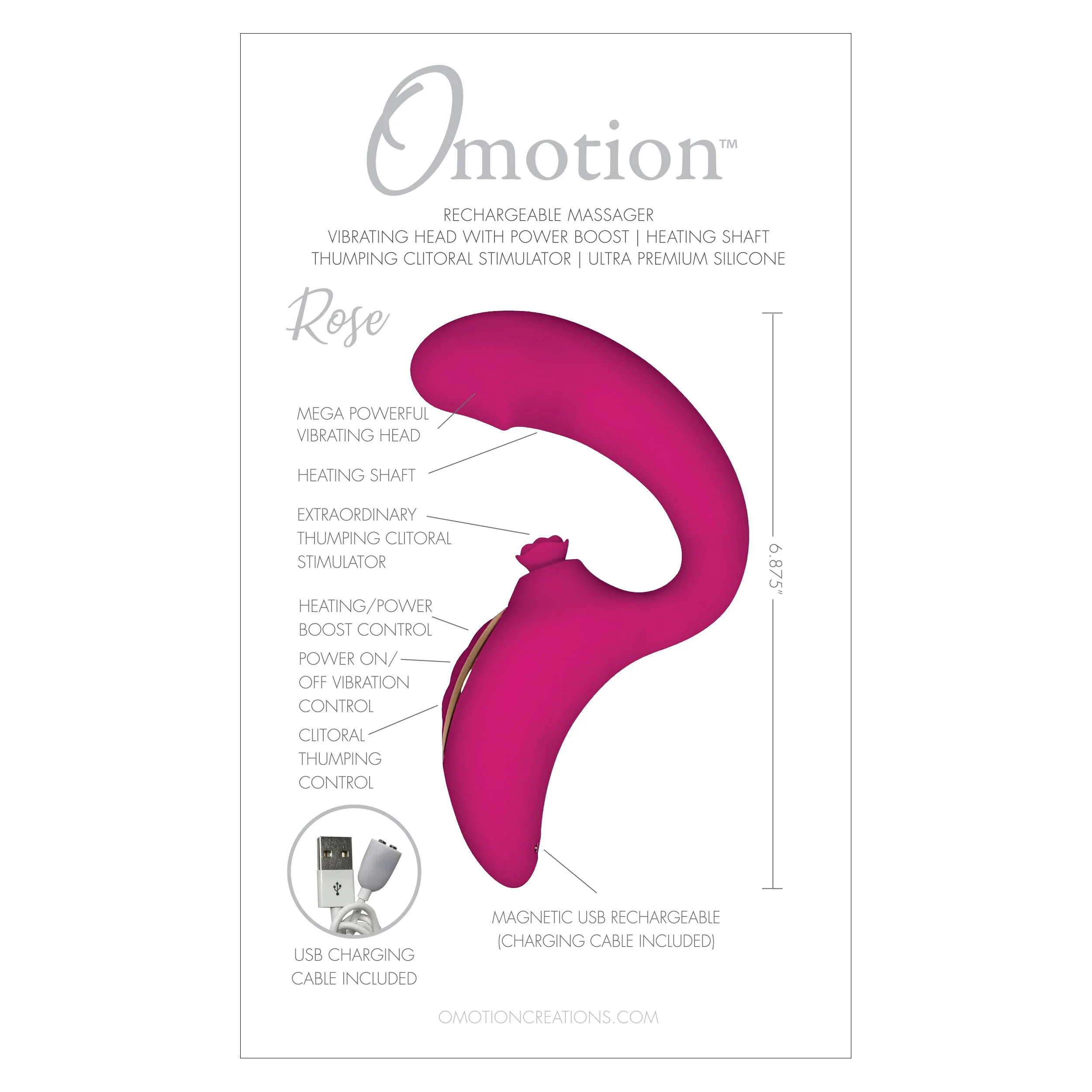 Omotion Rose Dual-Action Heating and Thumping Vibrator - Image 3