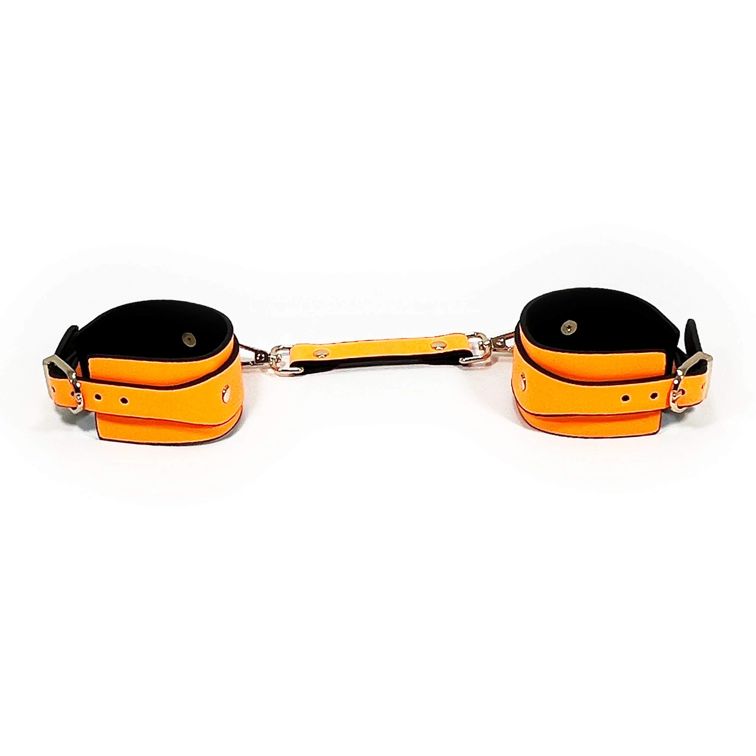 Orange Glow in the Dark Wrist Cuffs by Fetish Pleasure Play - Image 3