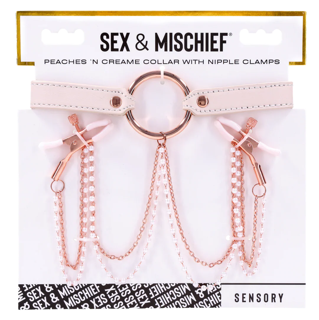 Peaches ‘n CreaMe Collar with Nipple Clamps by Sportsheets - Image 2