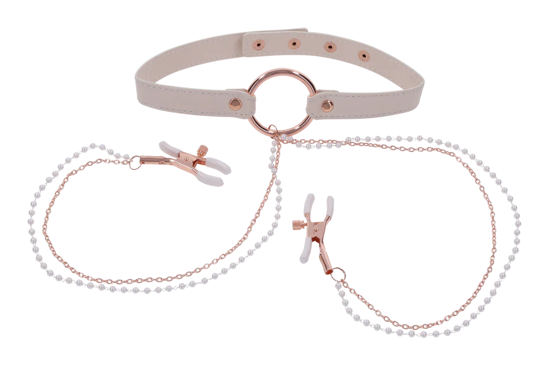 Peaches ‘n CreaMe Collar with Nipple Clamps by Sportsheets - Image 3