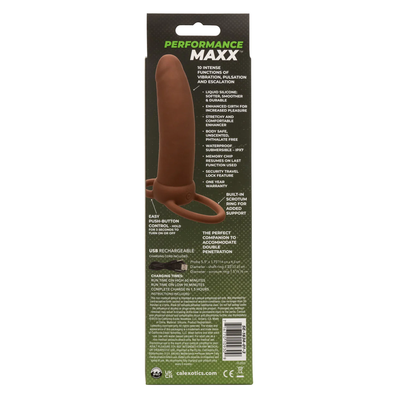 Performance Maxx Rechargeable Dual Penetrator in Brown - Image 4