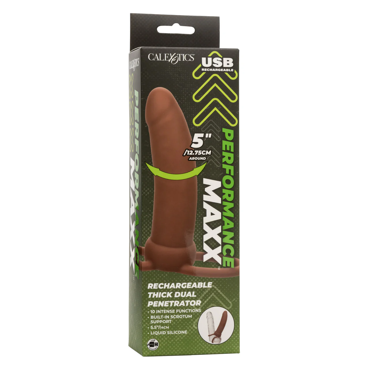 Performance Maxx Rechargeable Dual Penetrator in Brown - Image 5