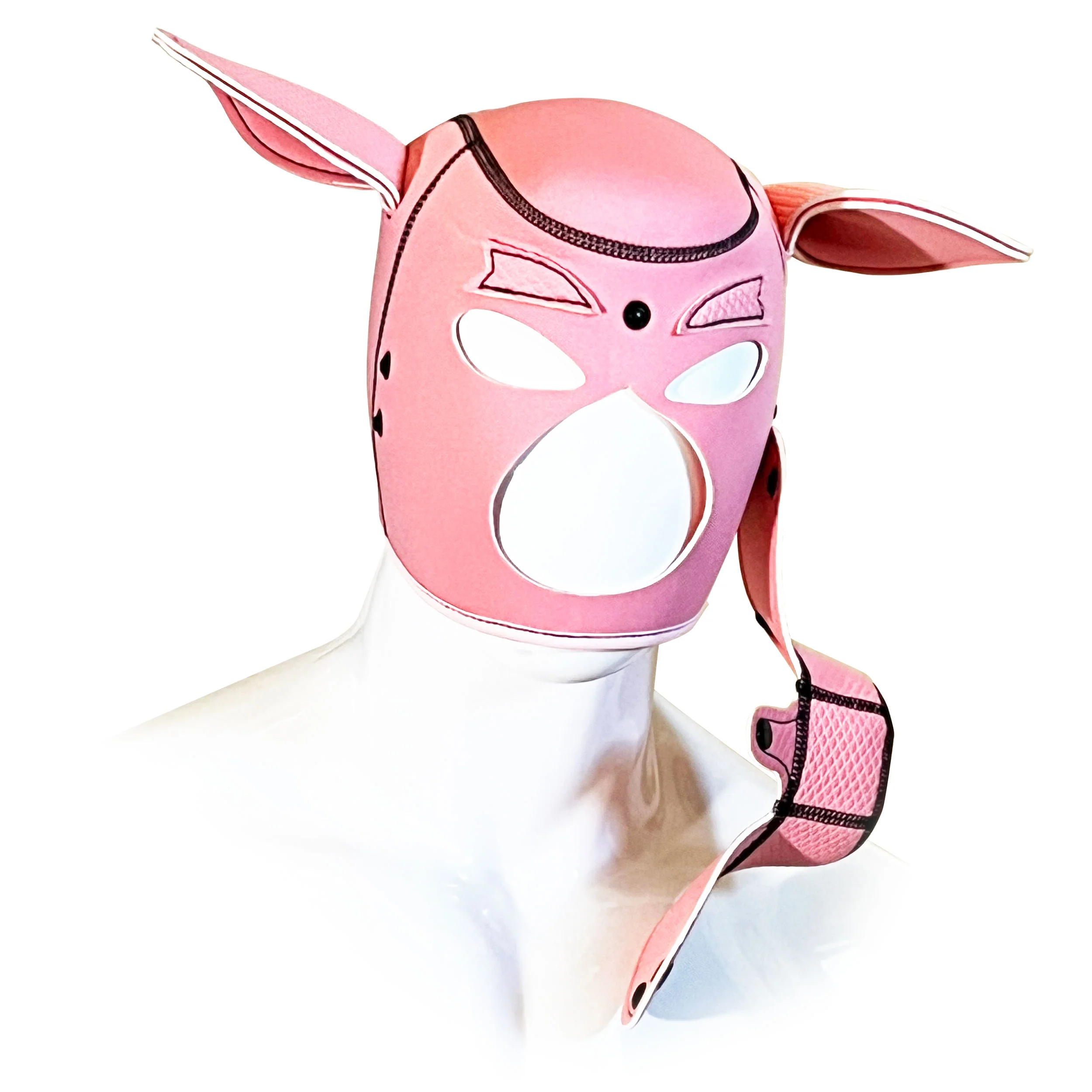 Pink Pig Neoprene Confining Hood by Fetish Pleasure Play - Image 3