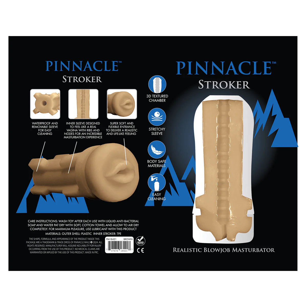 Pinnacle Realistic Blowjob Masturbator Stroker in Brown - Image 3