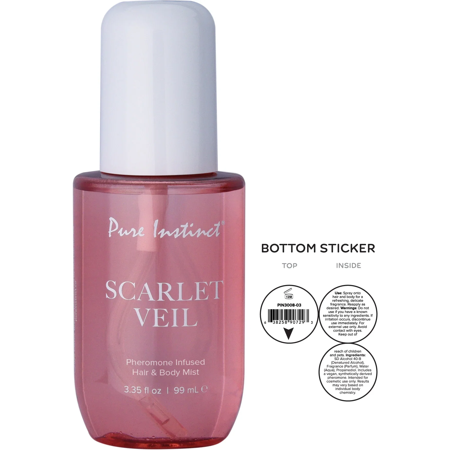 Pure Instinct Pheromone Hair & Body Mist, Scarlett Veil, 3.35oz - Image 3