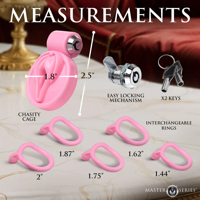 Pussification Pink Vulva Sissy Chastity Cage - Image 2