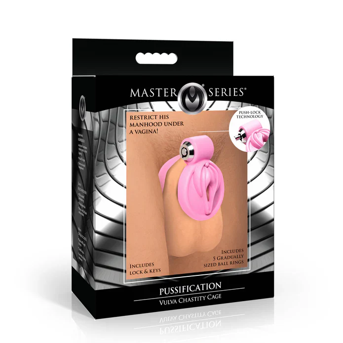 Pussification Pink Vulva Sissy Chastity Cage - Image 7