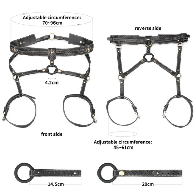 Rebellion Reign Full Body Harness in Vegan Leather - Image 7