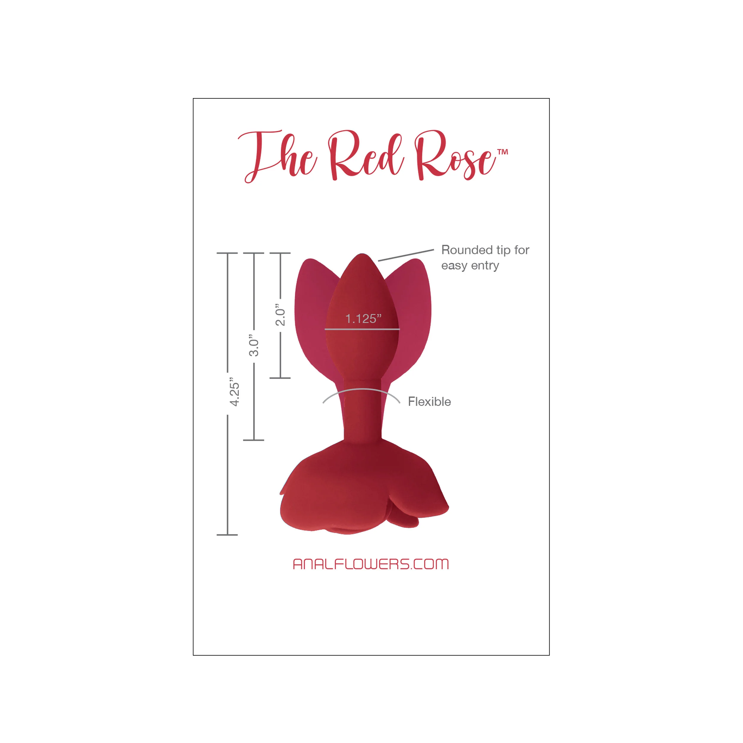 Red Rose Silicone Butt Plug - Image 4